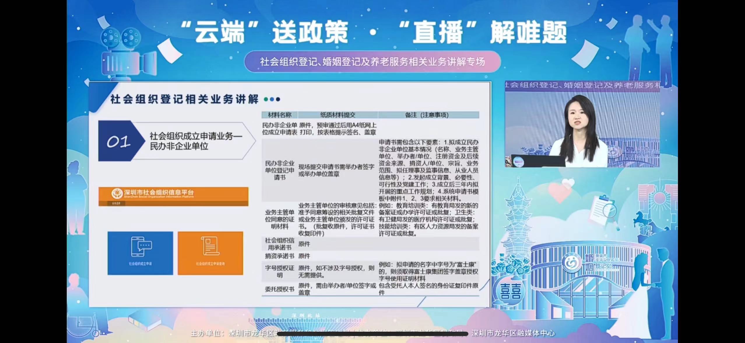 社会组织登记、婚姻登记及养老服务相关业务讲解专场