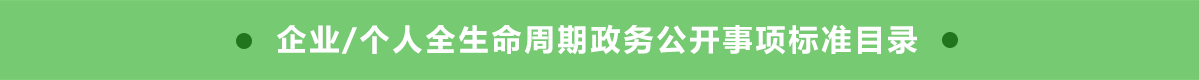 企业/个人全生命周期事项政务公开事项标准目录